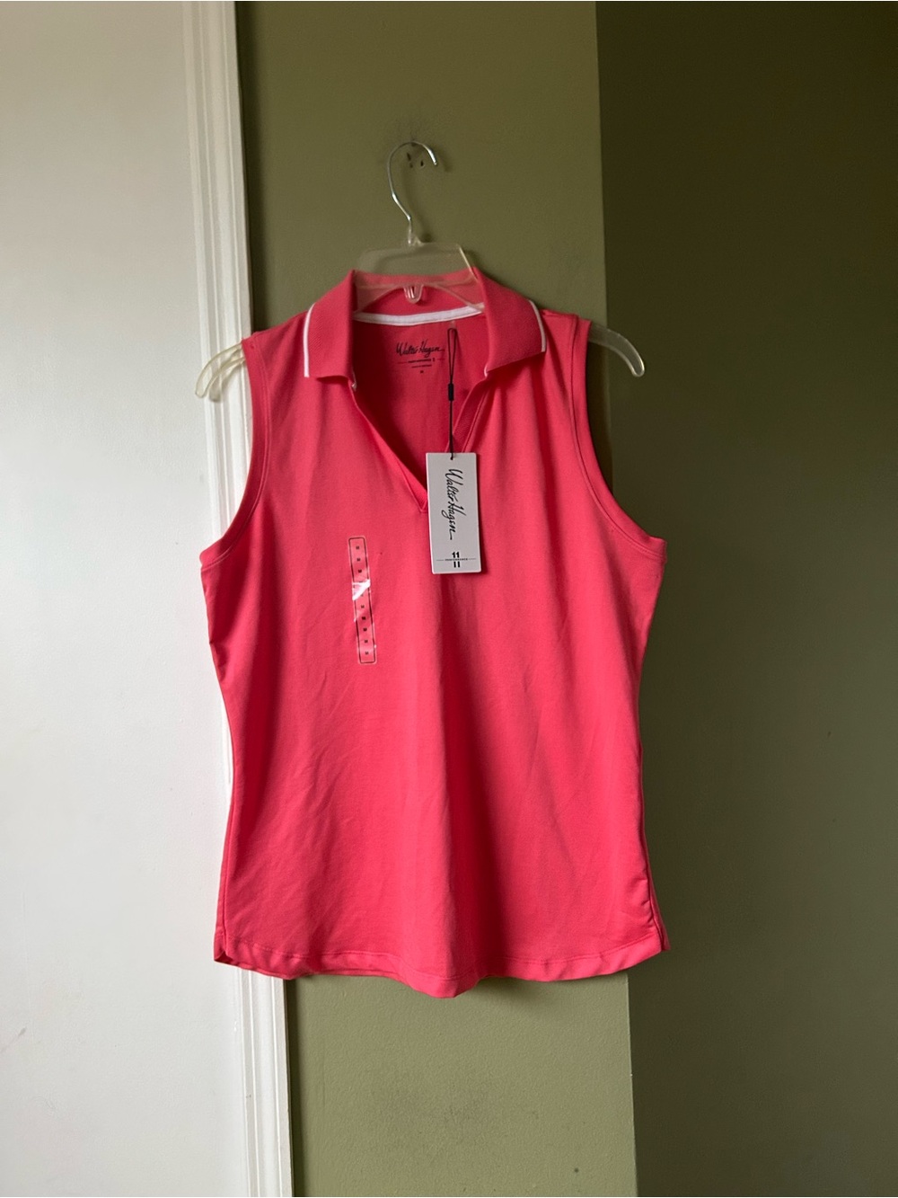 NWT Walter Hagen Sleeveless Polo Tank Top -Tropical Hibiscus Sz M